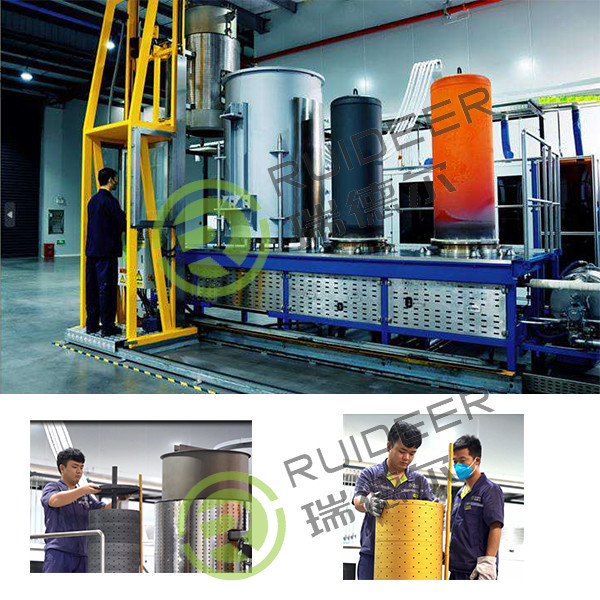 หม้อเคลือบผงการฝาผงเคมีที่มี TiCL4,AICL3 อนุพันธ์และก๊าซกระบวนการ